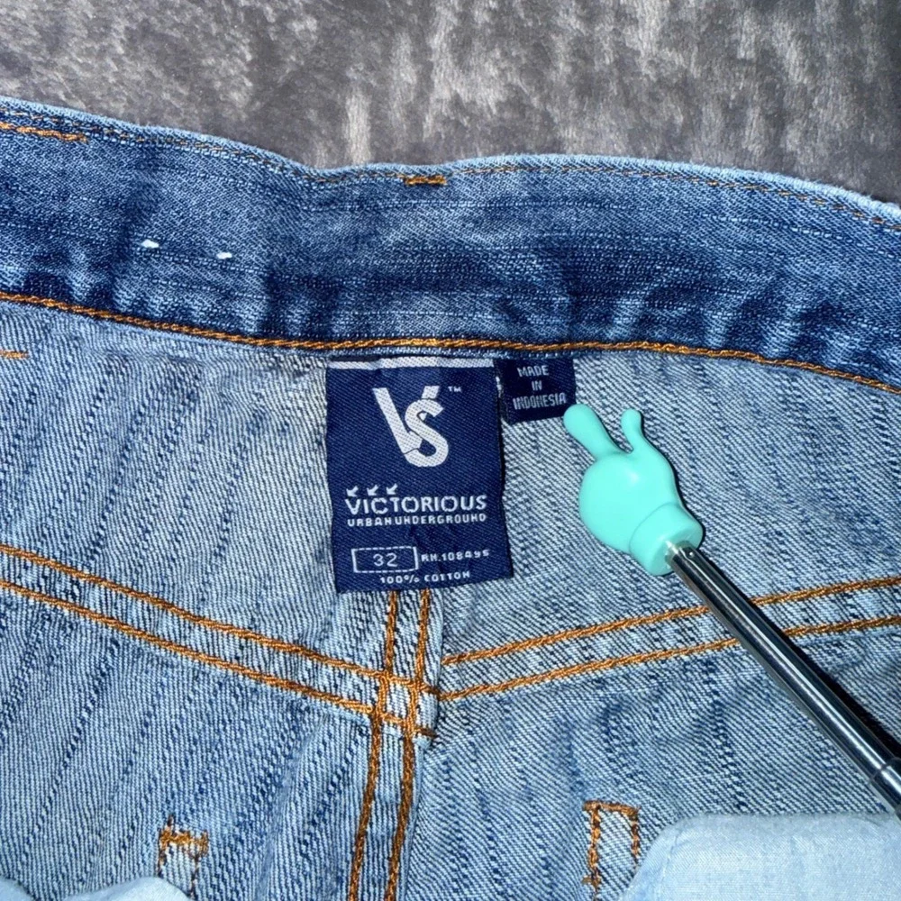 Victorious Urban Underground Denim Cargo Shorts Jorts Mens 32 Baggy Y2K Skate